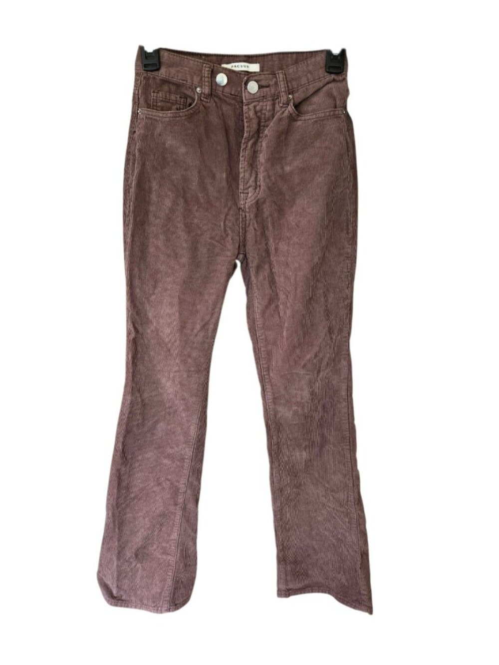 PacSun High Rise Corduroy Pants Women's 24x32 Bootcut Button Fly Brown Retro